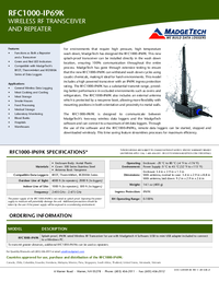 Thumbnail of document Data Sheet - RFC1000-IP69K Splashproof Transceiver